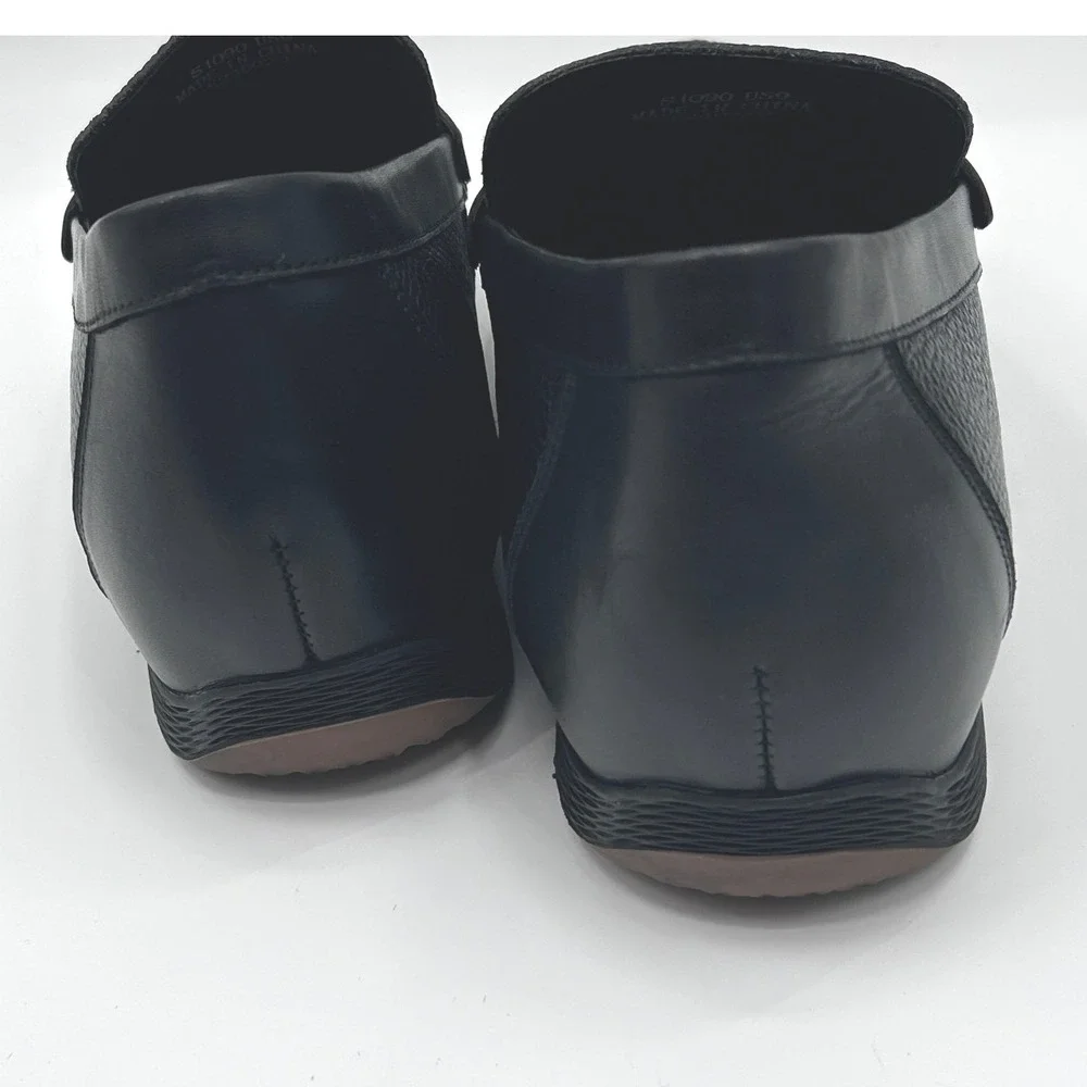 CALTO Black Penny Loafer Elevator Shoes S1090 Size 9 NWOT Genuine Leather
